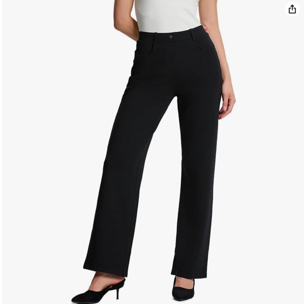Women's Pull-on High Rise Stretch Relaxed Fit Dress Pants